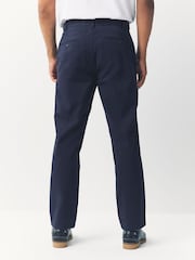 Navy Straight Fit Signature Supima Cotton Blend Chinos Trousers - Image 6 of 16