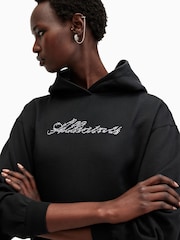 AllSaints Black Unity Pippa Hoodie - Image 4 of 7