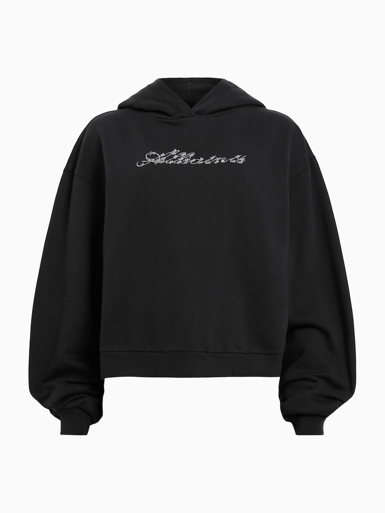 AllSaints Black Unity Pippa Hoodie - Image 7 of 7