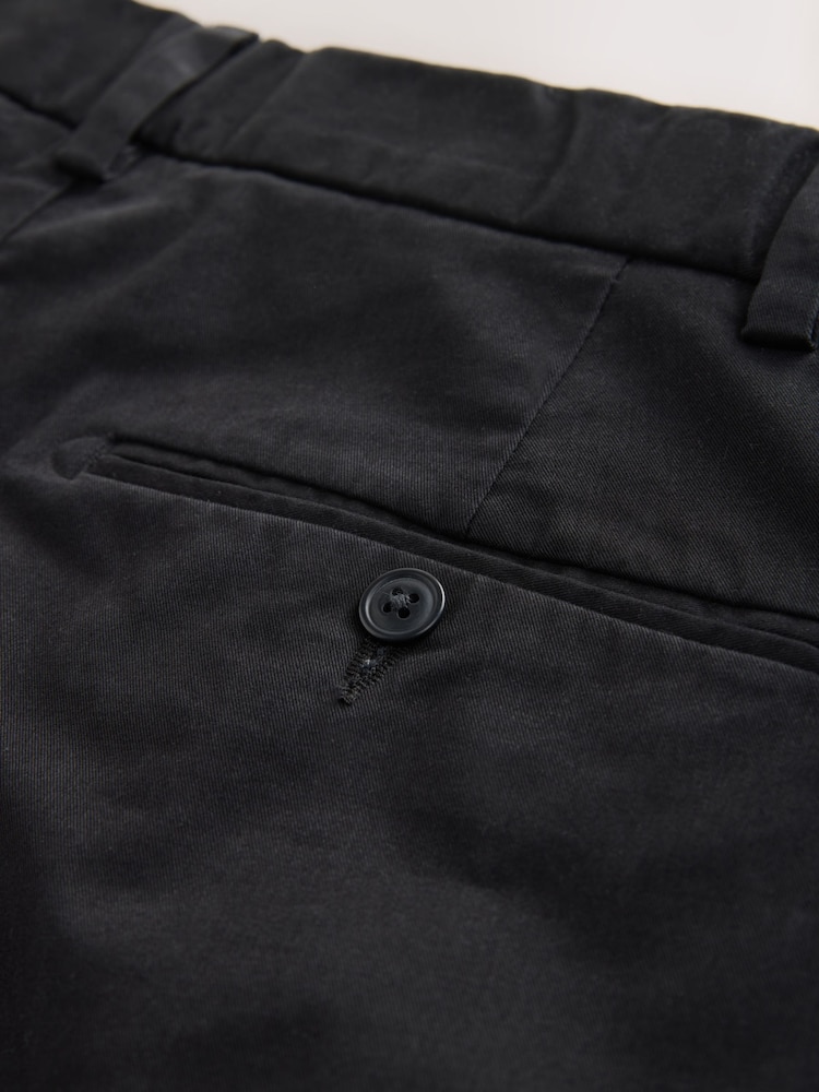 Black Straight Fit Signature Supima Cotton Blend Chinos Trousers - Image 12 of 12 Black Straight Fit Signature Supima Cotton Blend Chinos Trousers - Image 12 of 12