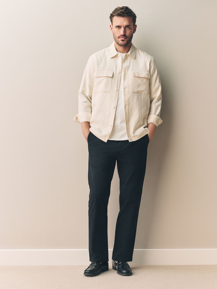 Black Straight Fit Signature Supima Cotton Blend Chinos Trousers - Image 2 of 12 Black Straight Fit Signature Supima Cotton Blend Chinos Trousers - Image 2 of 12