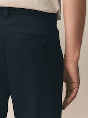 črna - Raven kroj - Chino hlače iz mešanice bombaža Signature Supima - Slika 7 iz 12