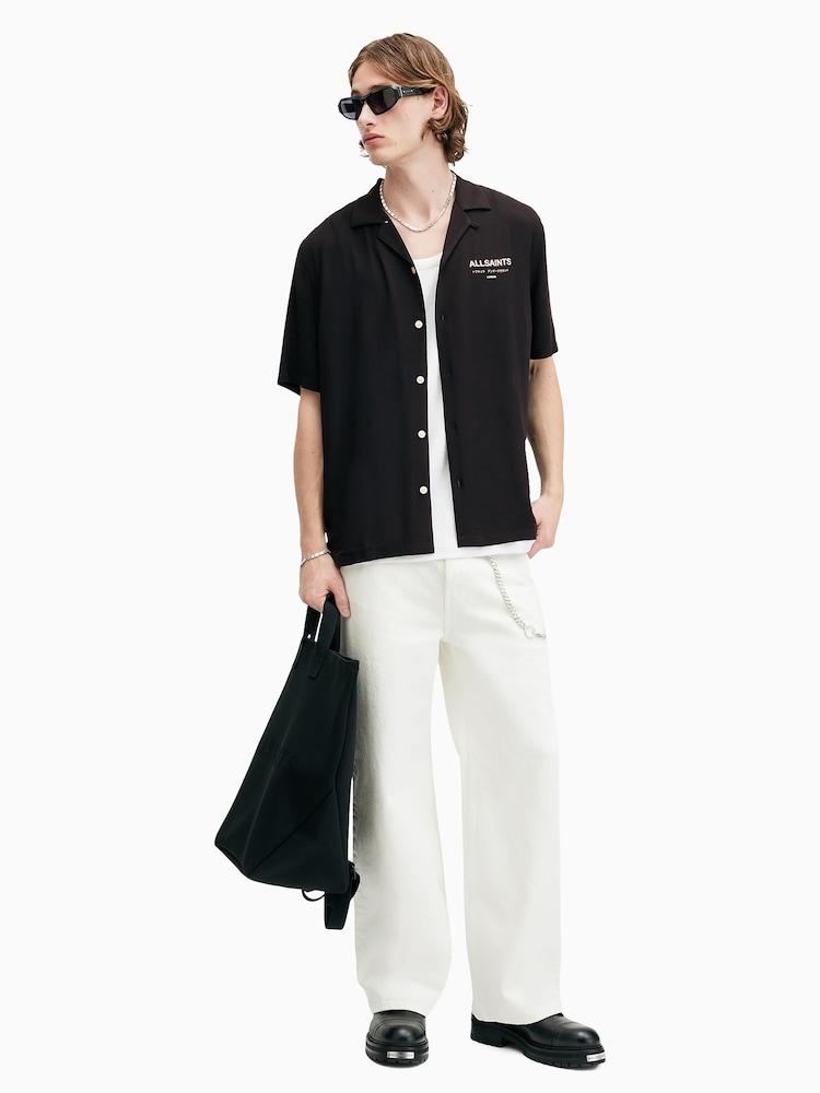 AllSaints Black Underground Short Sleeve Shirt - Image 3 of 7