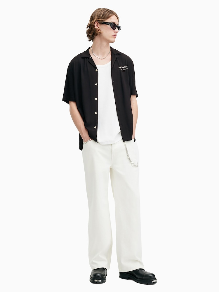 AllSaints Black Underground Short Sleeve Shirt - Image 6 of 7