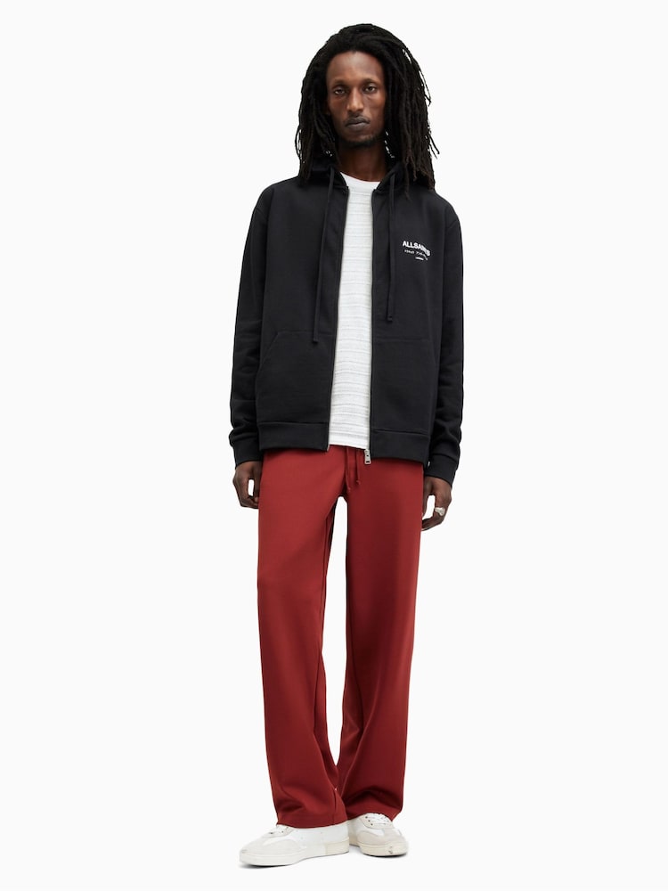 AllSaints Black Underground Zip 100% Cotton Hoodie - Image 3 of 8