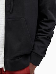 AllSaints Black Underground Zip 100% Cotton Hoodie - Image 6 of 8