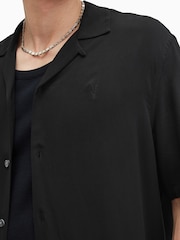 AllSaints Black Venice Short Sleeve Shirt - Image 4 of 8