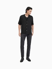AllSaints Black Venice Short Sleeve Shirt - Image 5 of 8