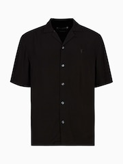 AllSaints Black Venice Short Sleeve Shirt - Image 8 of 8