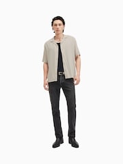 AllSaints Cream Venice Short Sleeve Shirt - Image 3 of 7