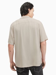 AllSaints Cream Venice Short Sleeve Shirt - Image 6 of 7