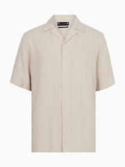 AllSaints Cream Venice Short Sleeve Shirt - Image 7 of 7