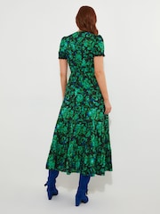 Joe Browns Green Petite Cobalt Floral Print Layered Ruffle Maxi Dress - Image 3 of 5