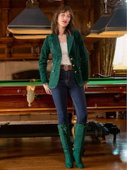 Joe Browns Green Petite Slim Fit Lace Trim Cord Jacket - Image 1 of 5