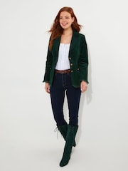 Joe Browns Green Petite Slim Fit Lace Trim Cord Jacket - Image 3 of 5