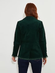 Joe Browns Green Petite Slim Fit Lace Trim Cord Jacket - Image 4 of 5