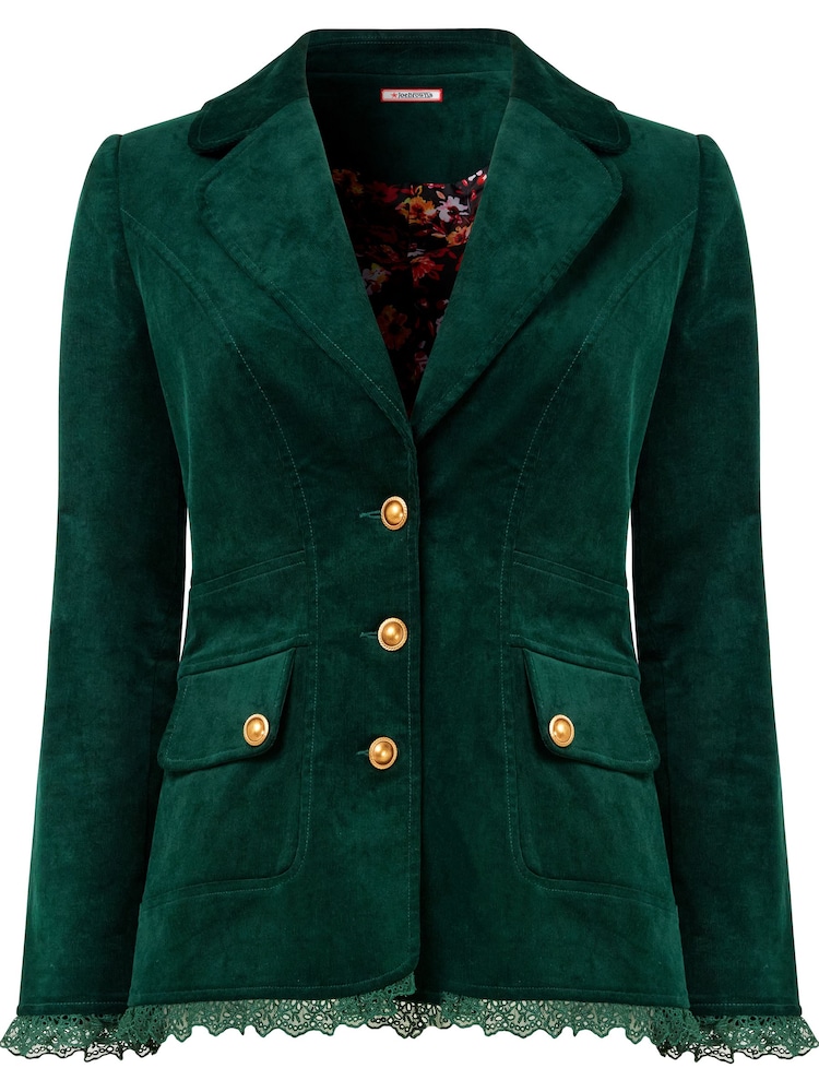 Joe Browns Green Petite Slim Fit Lace Trim Cord Jacket - Image 5 of 5