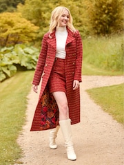 Joe Browns Orange Petite Textured Tweed Double Breasted Maxi Coat - Image 1 of 5