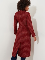Joe Browns Orange Petite Textured Tweed Double Breasted Maxi Coat - Image 4 of 5