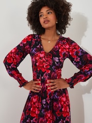 Joe Browns Red Petite Romantic Floral Print Jersey Maxi Dress - Image 3 of 5