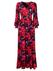 Joe Browns Red Petite Romantic Floral Print Jersey Maxi Dress - Image 5 of 5