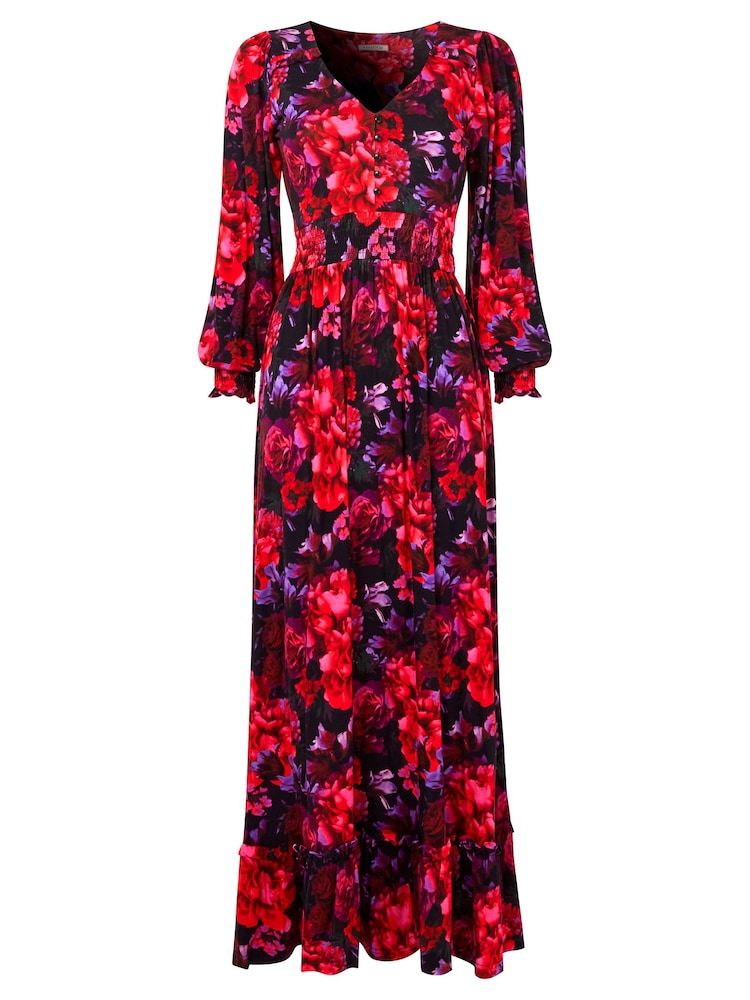 Joe Browns Red Petite Romantic Floral Print Jersey Maxi Dress - Image 5 of 5