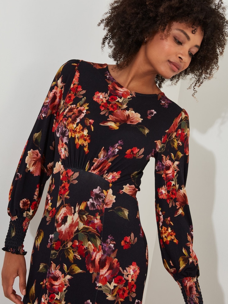 Orange - Joe Browns Jersey-Maxikleid mit Blumenmuster, Schlitz am Saum und Bindeband auf der Rückseite - Bild 2 von 5 Orange - Joe Browns Jersey-Maxikleid mit Blumenmuster, Schlitz am Saum und Bindeband auf der Rückseite - Bild 2 von 5