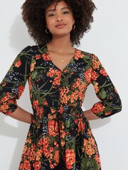 Joe Browns Orange Petite Floral Print Lace Back Maxi Dress - Image 4 of 5