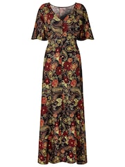 Joe Browns Maxikleid mit durchgehender Knopfleiste im Herbstdesign in dunklen Tönen mit Floralprint - Bild 5 von 5