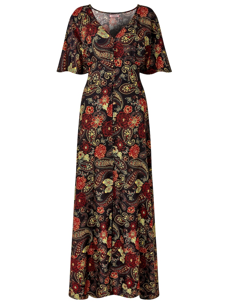 Joe Browns Maxikleid mit durchgehender Knopfleiste im Herbstdesign in dunklen Tönen mit Floralprint - Bild 5 von 5 Joe Browns Maxikleid mit durchgehender Knopfleiste im Herbstdesign in dunklen Tönen mit Floralprint - Bild 5 von 5