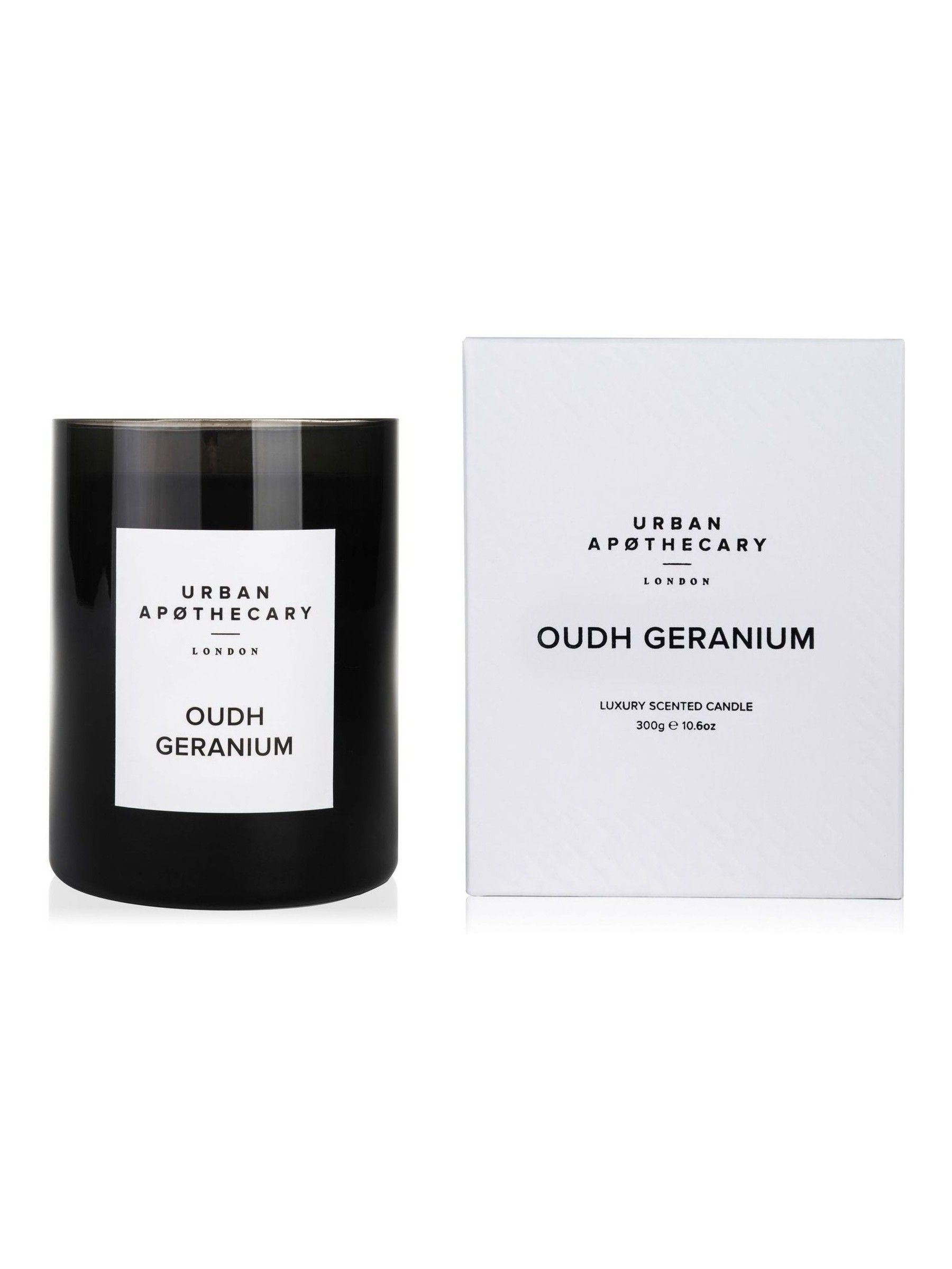 Urban Apothecary Unisex Kids Amber Oudh Geranium Luxury Scented Candle 300G - Image 1