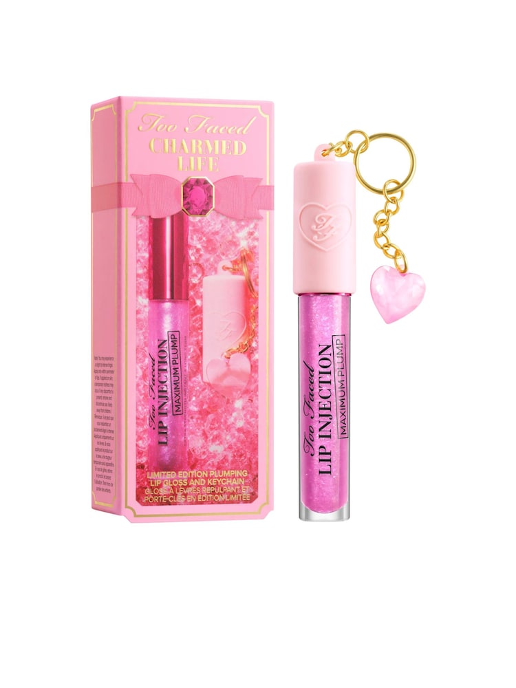 Too Faced Charmed Life Maximum Plump Lip Gloss And Key Chain Black Gift Set - Image 1 of 7