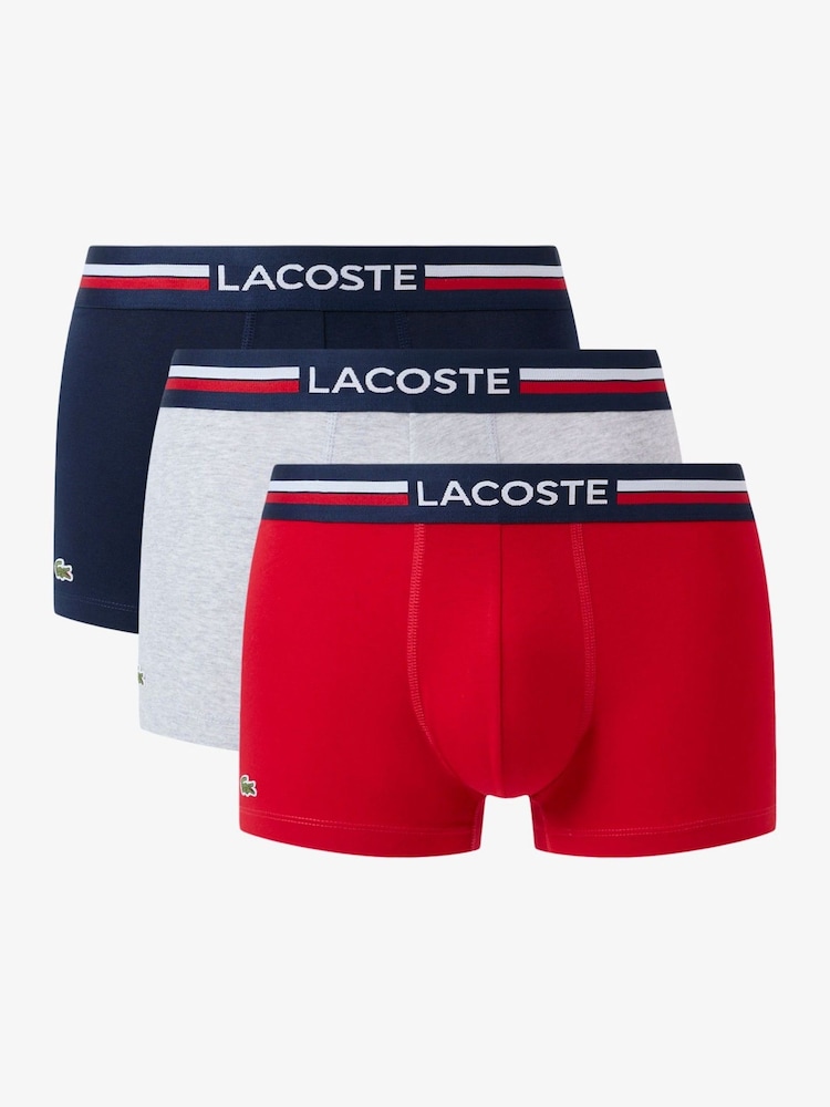 Lacoste Red Cotton Boxers 3 Pack - Image 1 of 9