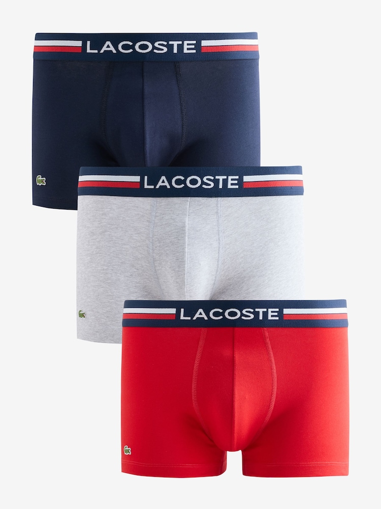 Lacoste Red Cotton Boxers 3 Pack - Image 2 of 9