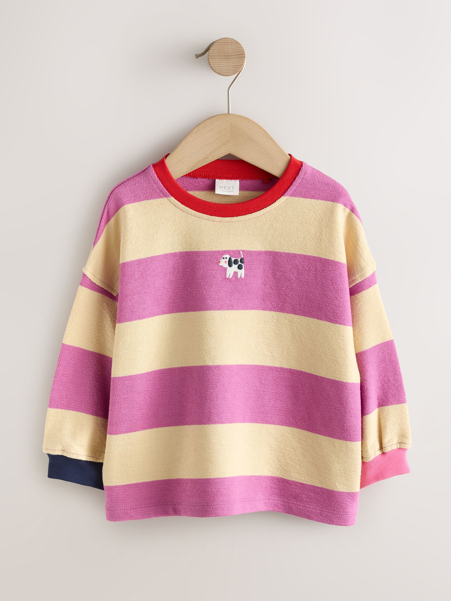 Buy Purple Stripe Long Sleeve Cuffed Top (3mths-7yrs) from the