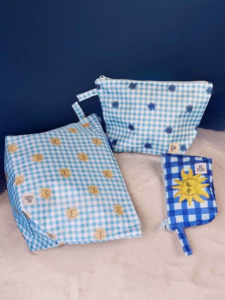 THE SOMEWHERE CO Light Blue Hopscotch Handy Pouch Trio - Image 1 of 5 THE SOMEWHERE CO Light Blue Hopscotch Handy Pouch Trio - Image 1 of 5