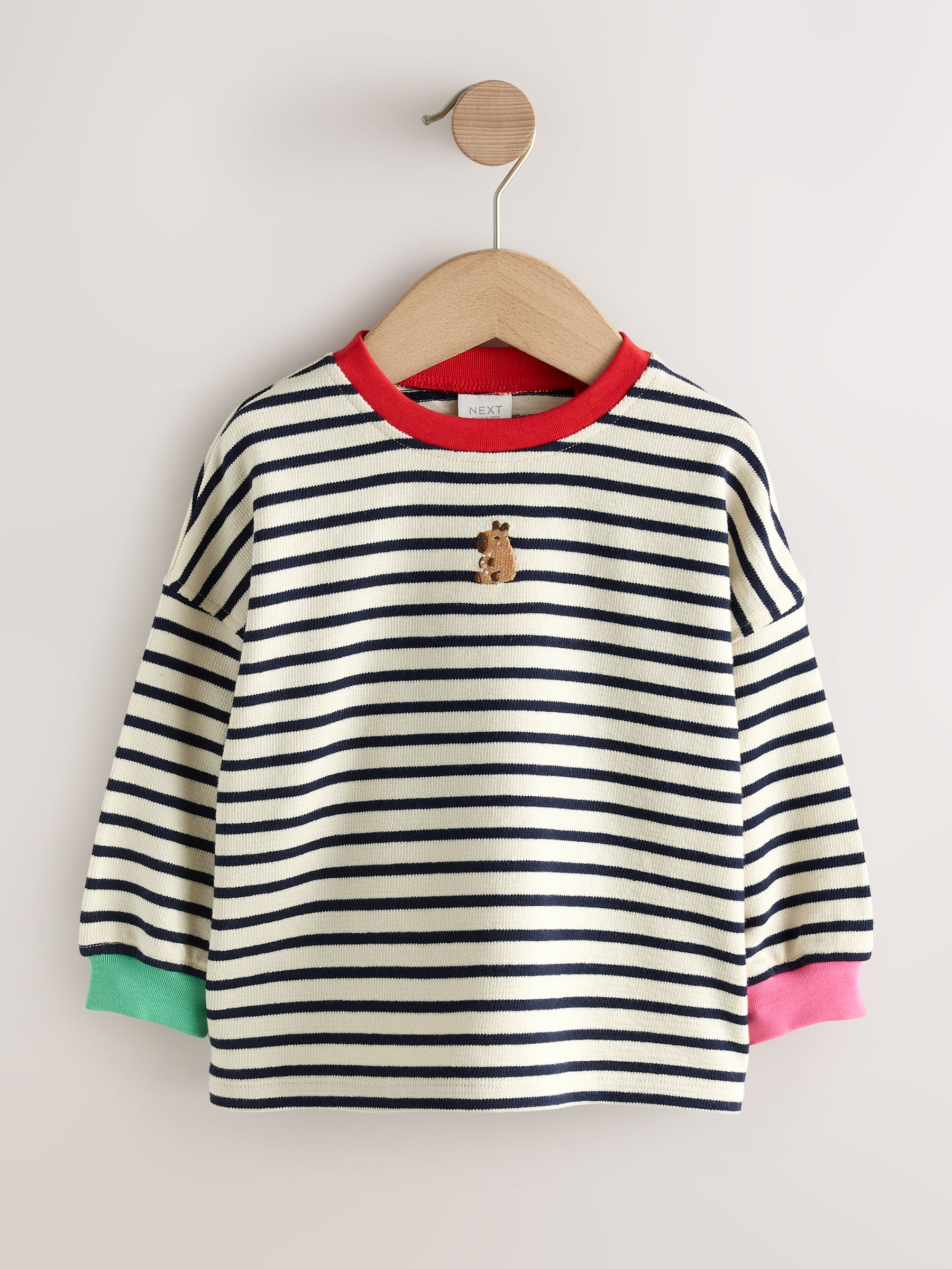 Buy Navy Stripe Capybara - Long Sleeve Cuffed Top (3mths-7yrs) from ...