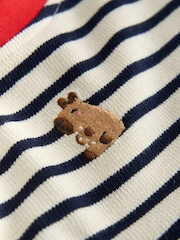 Navy Stripe Capybara Long Sleeve Cuffed Top (3mths-7yrs) - Image 6 of 7