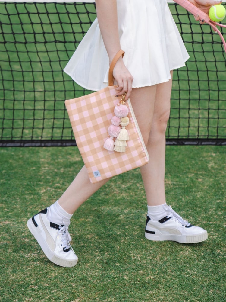 THE SOMEWHERE CO Peach Pink Hopscotch Large Wet Bag - Image 1 of 3 THE SOMEWHERE CO Peach Pink Hopscotch Large Wet Bag - Image 1 of 3
