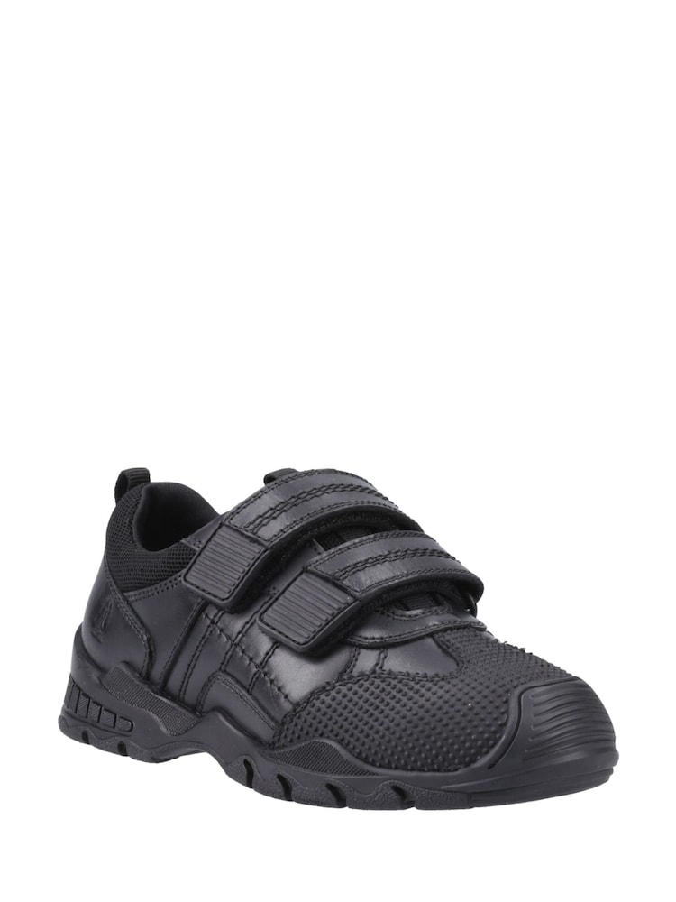 Hush Puppies Black Tristen Touch Fastening Junior School Shoes - Image 2 of 4 Hush Puppies Black Tristen Touch Fastening Junior School Shoes - Image 2 of 4