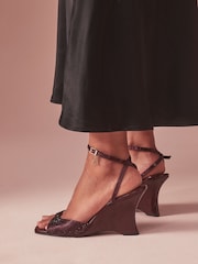 B by Ted Baker Embellished Slim Wedge Heeled Sandals - Image 3 of 8