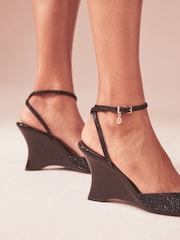 B by Ted Baker Embellished Slim Wedge Heeled Sandals - Image 4 of 12