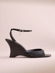 B by Ted Baker Embellished Slim Wedge Heeled Sandals - Image 6 of 12