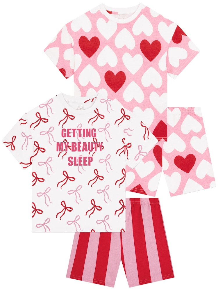 Harry Bear Harry Bear Bow & Heart Pack of 2 Pyjamas - Imagen 1 de 5