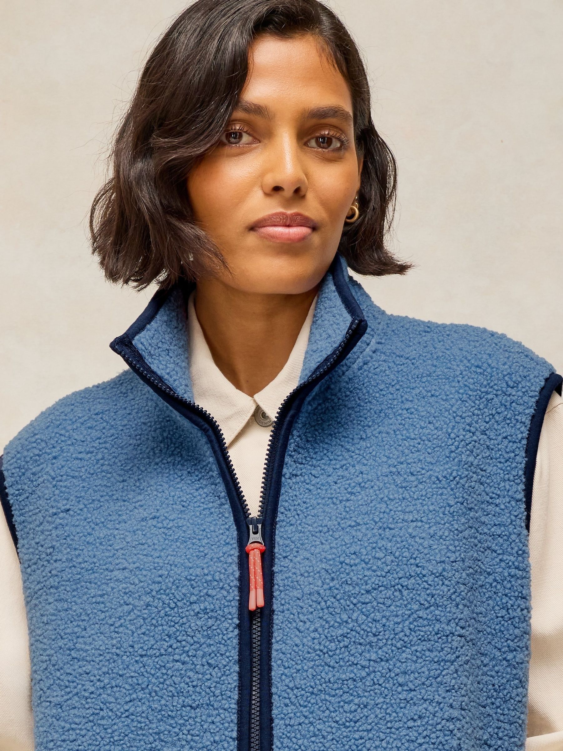 Buy White Stuff Blue Borg Zip Through Gilet from the Next UK
