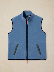 White Stuff Blue Borg Zip Through Gilet - Image 5 of 6