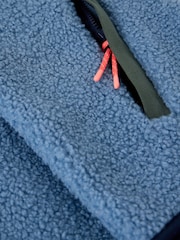 White Stuff Blue Borg Zip Through Gilet - Image 6 of 6