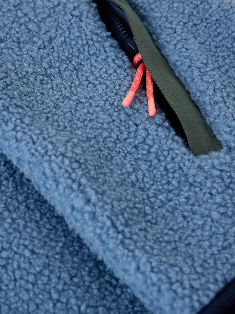 White Stuff Blue Borg Zip Through Gilet - Image 6 of 6