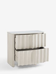 White Collection Luxe Santa Fe Mango Wood and Marble Bedside Table - Image 6 of 7