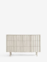 White 6 Drawer Wide Collection Luxe Santa Fe Mango Wood and Marble Chest of Drawers - Image 10 of 12